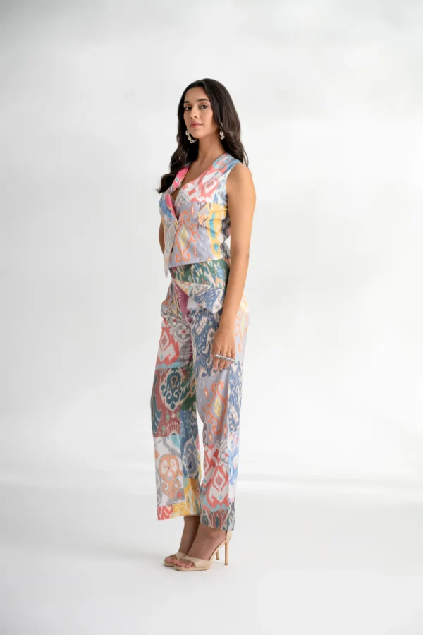 Rangoli — Ikat Print Straight Fit Trousers - Image 4