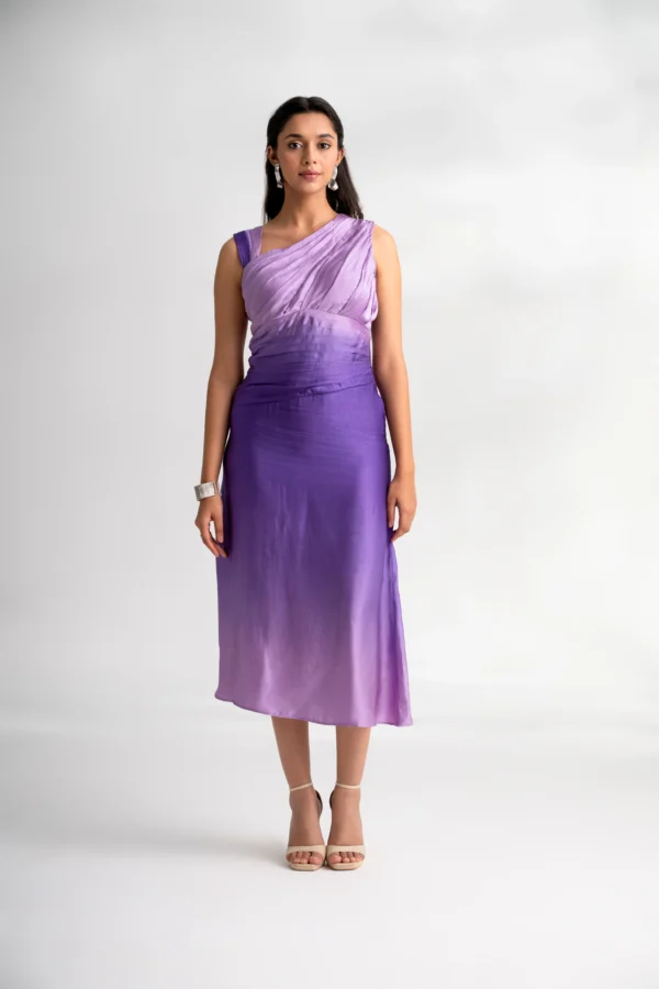 Zaara — Satin Drape Dress - Image 2
