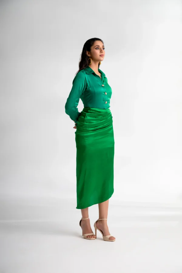 Haritima Light Green Drape Skirt - Image 3