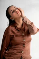 Malkin – Choco Ombre Drape Shirt