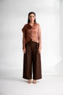 Malkin – Choco Brown Flared Trousers