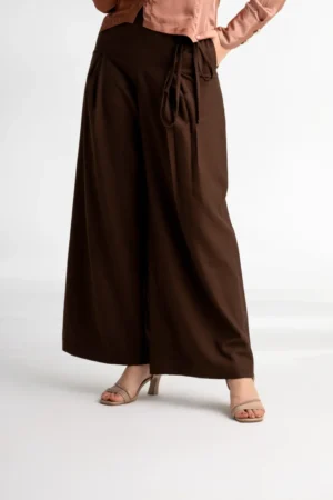 Malkin – Choco Brown Flared Trousers