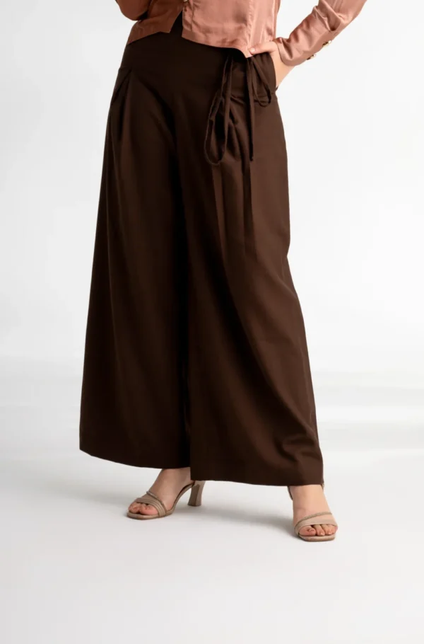 Malkin – Choco Brown Flared Trousers