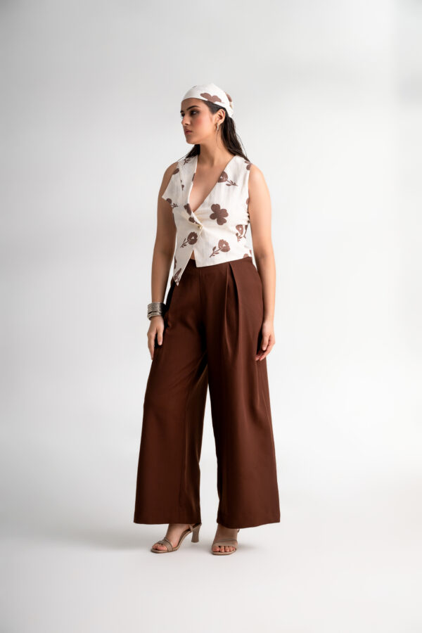 Choco-Brown Flared Trousers - Image 3